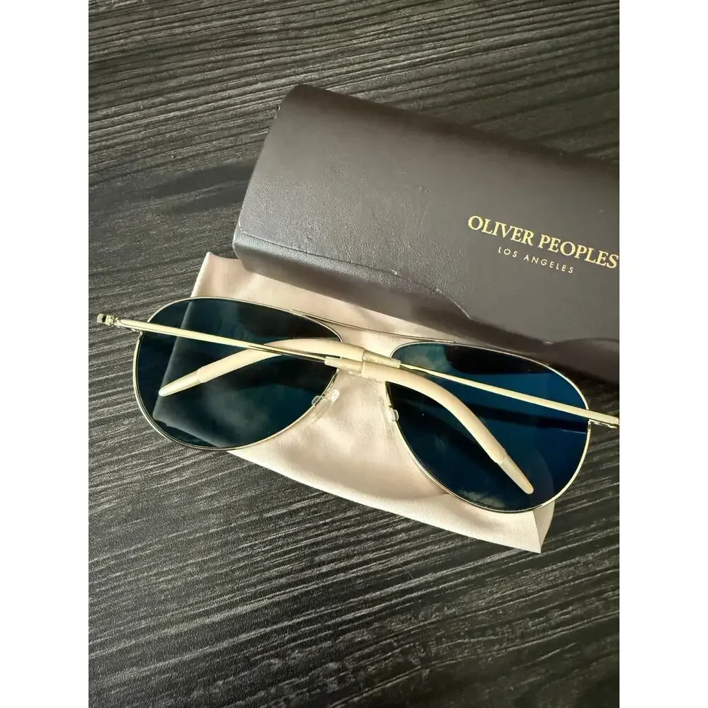 OLIVER PEOPLE Benedict Polarized Green & Gold Sunglasses (59 x 16)